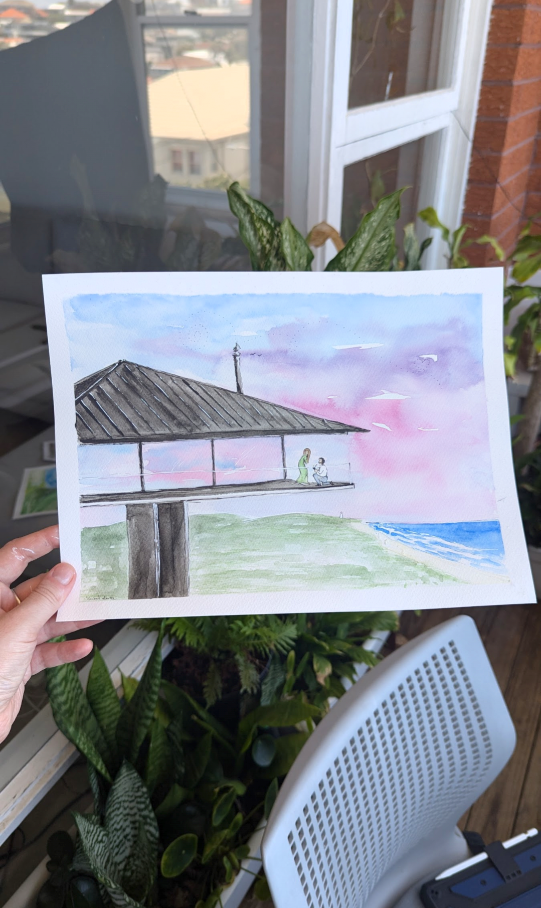 Custom Engagement + Wedding Illustration