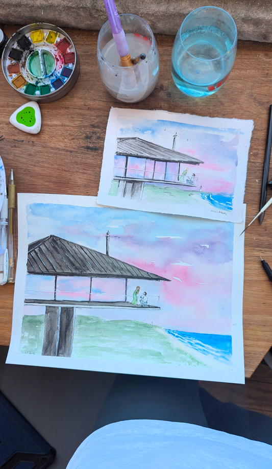 Custom Engagement + Wedding Illustration