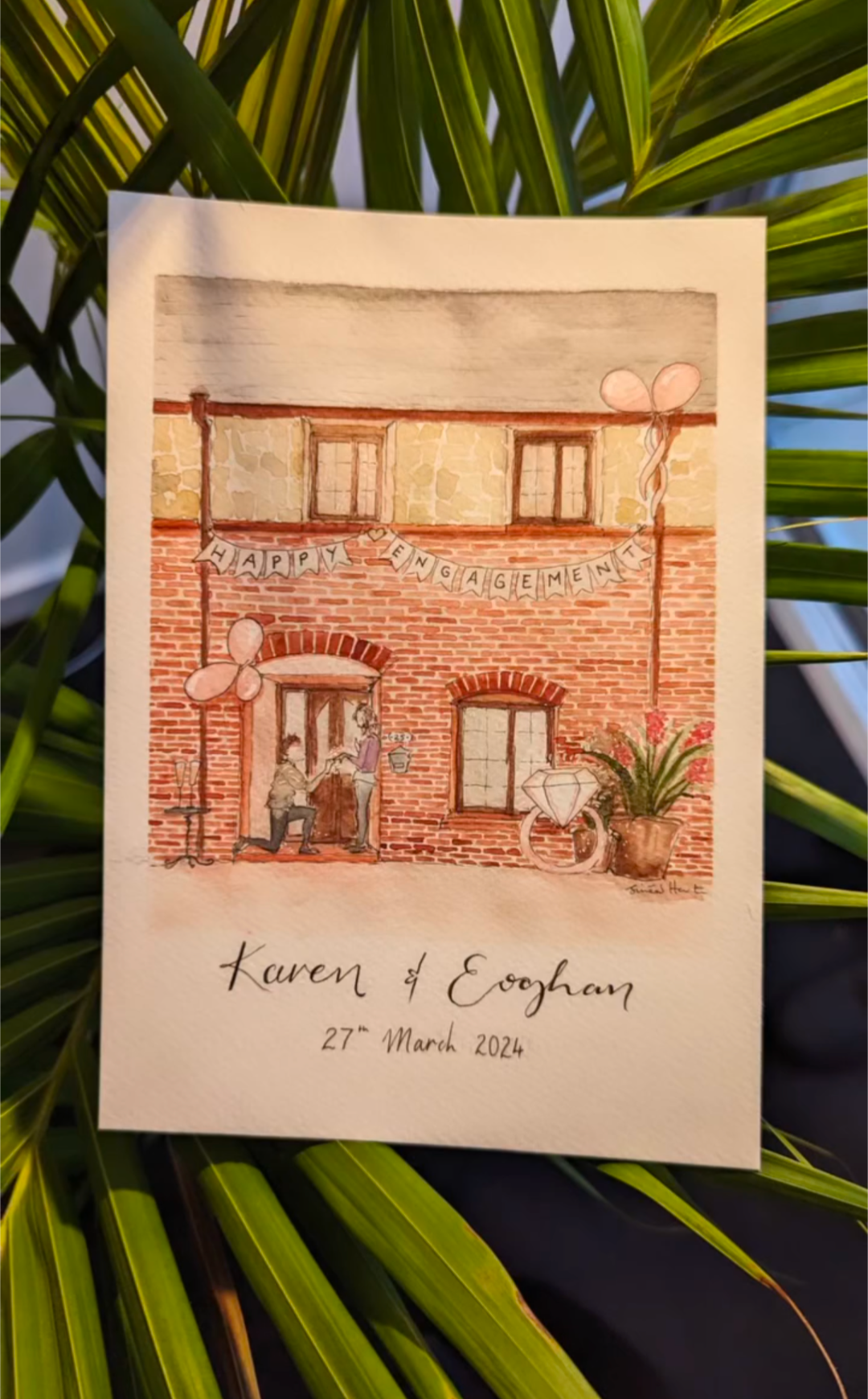 Custom Engagement + Wedding Illustration