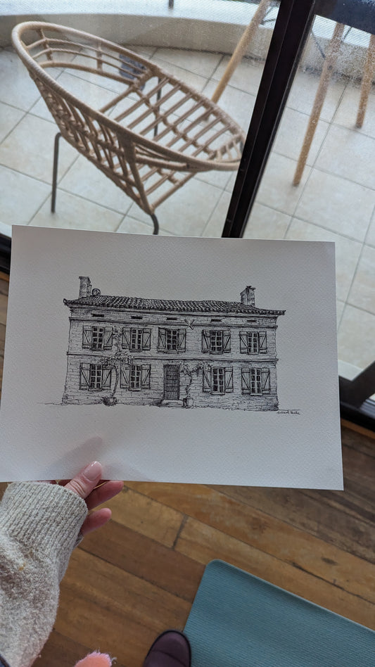 A Sketch of Manoir de Longeveau print